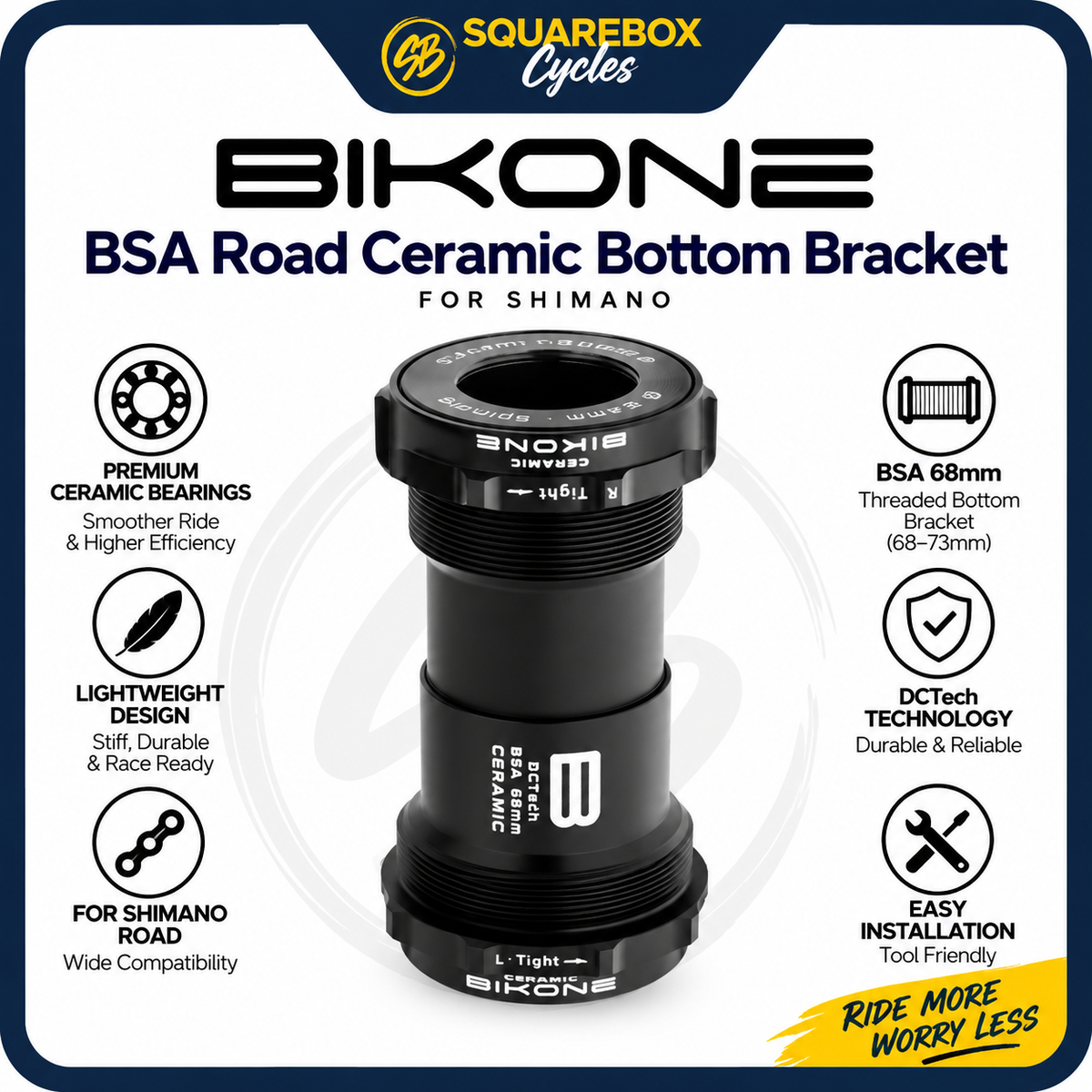 Bikone BSA Ceramic Bottom Bracket (Shimano 24mm)