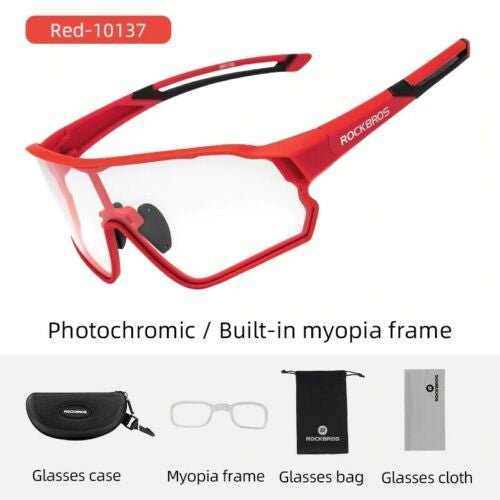 ROCKBROS Cycling Glasses Men Women Photochromic Outdoor Sport Hiking Eyewear Inner Frame Bicycle Glasses -10161