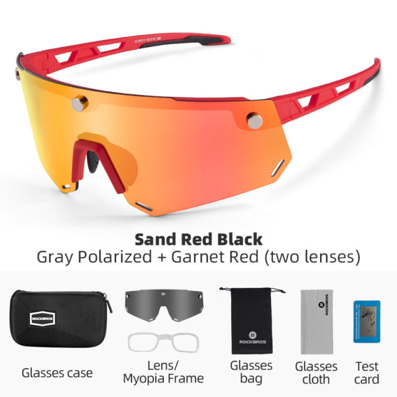 ROCKBROS Glasses 2 In 1 Cycling Polarized Magnetic Changeable HD Lens Bicycle Sunglasses Unisex MTB Goggles Anti UV