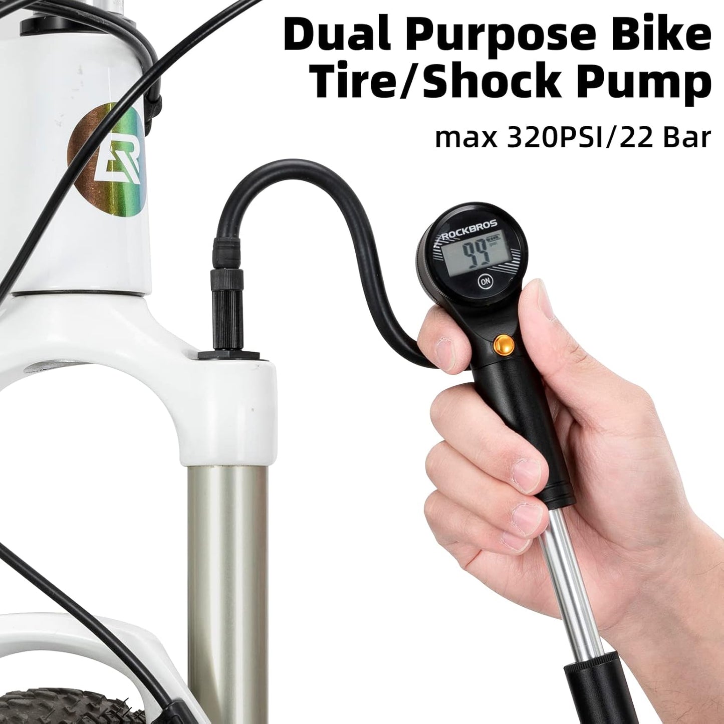 ROCKBROS Portable Tire & Shock Pump