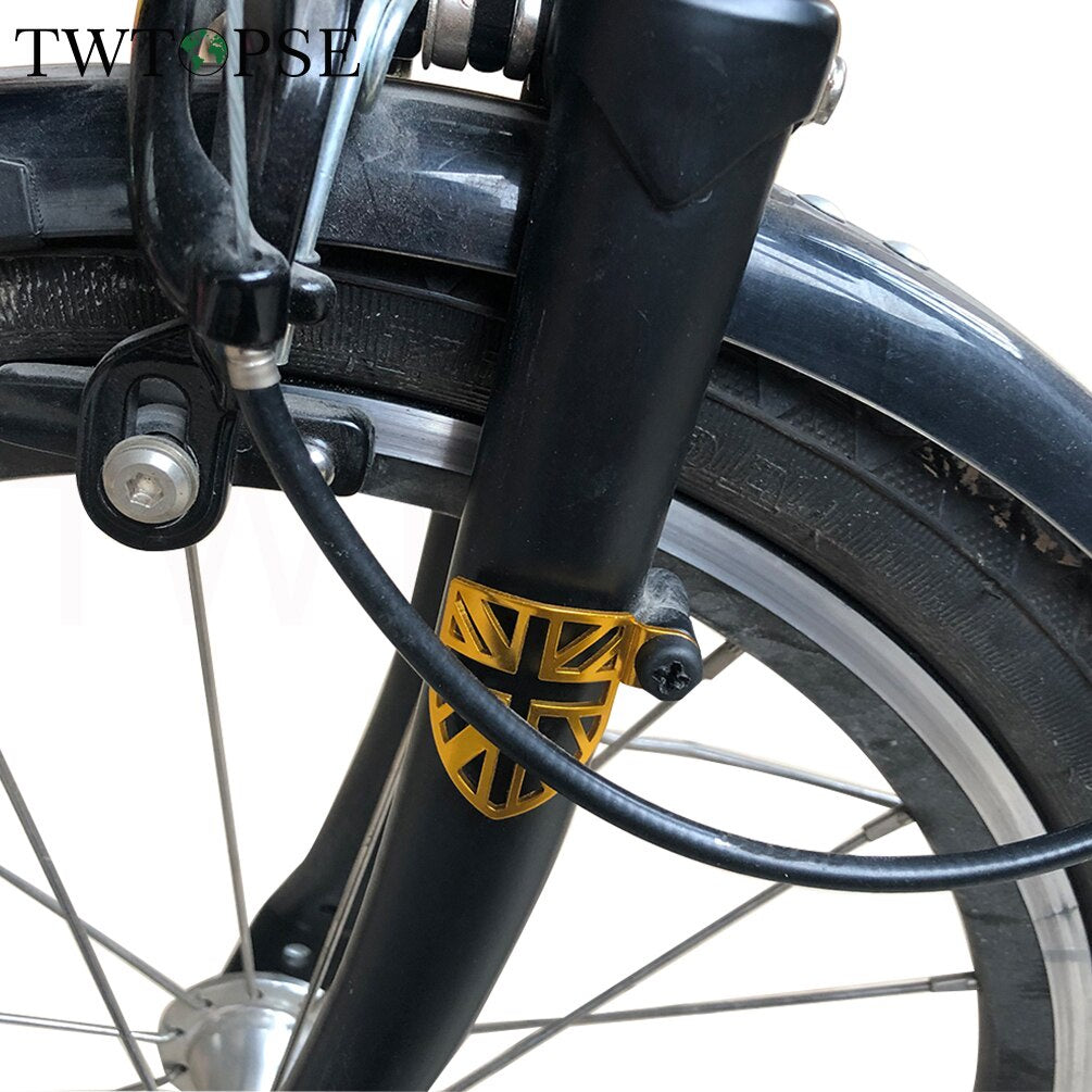 TWTOPSE Bicycle Brake Shift Cable Baffle Plate For Brompton Folding Bike 3SIXTY Alloy Protection Front Fork Protector