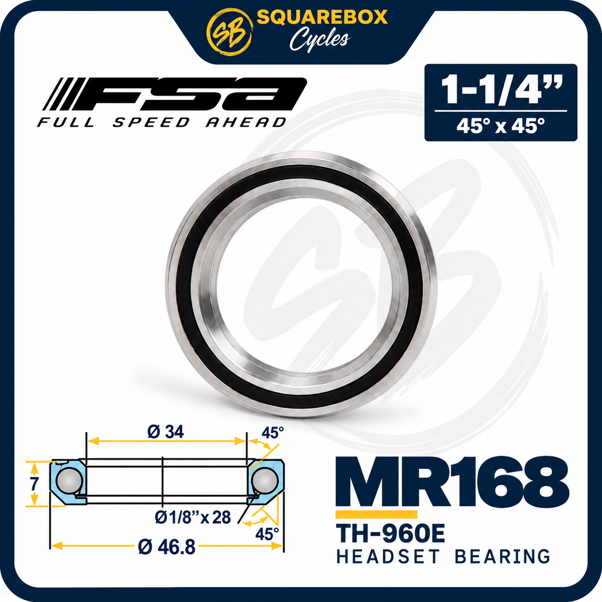 FSA Headset Bearing MR168 (TH-970E)