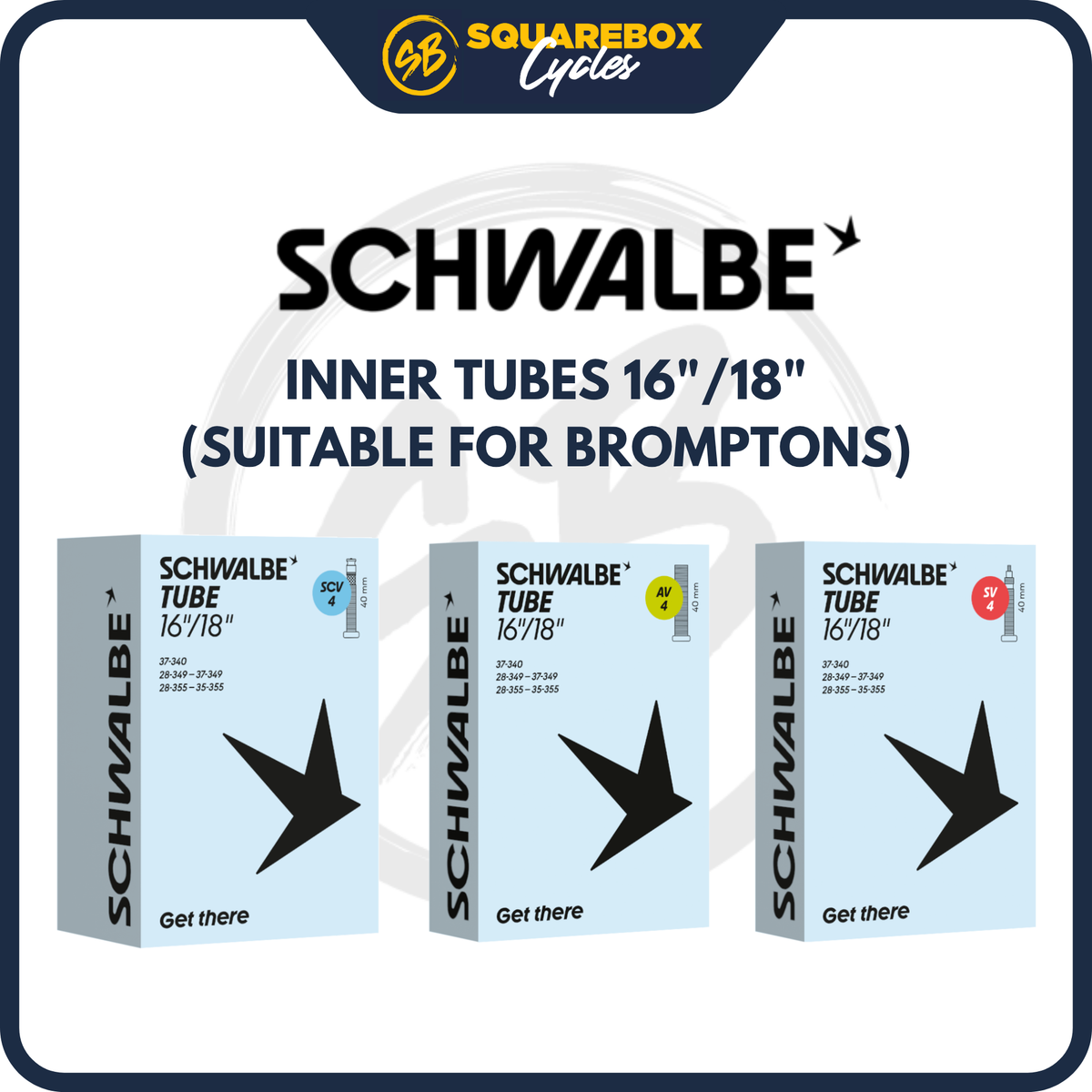 Schwalbe 16"-18" Inner Tube (349/355)