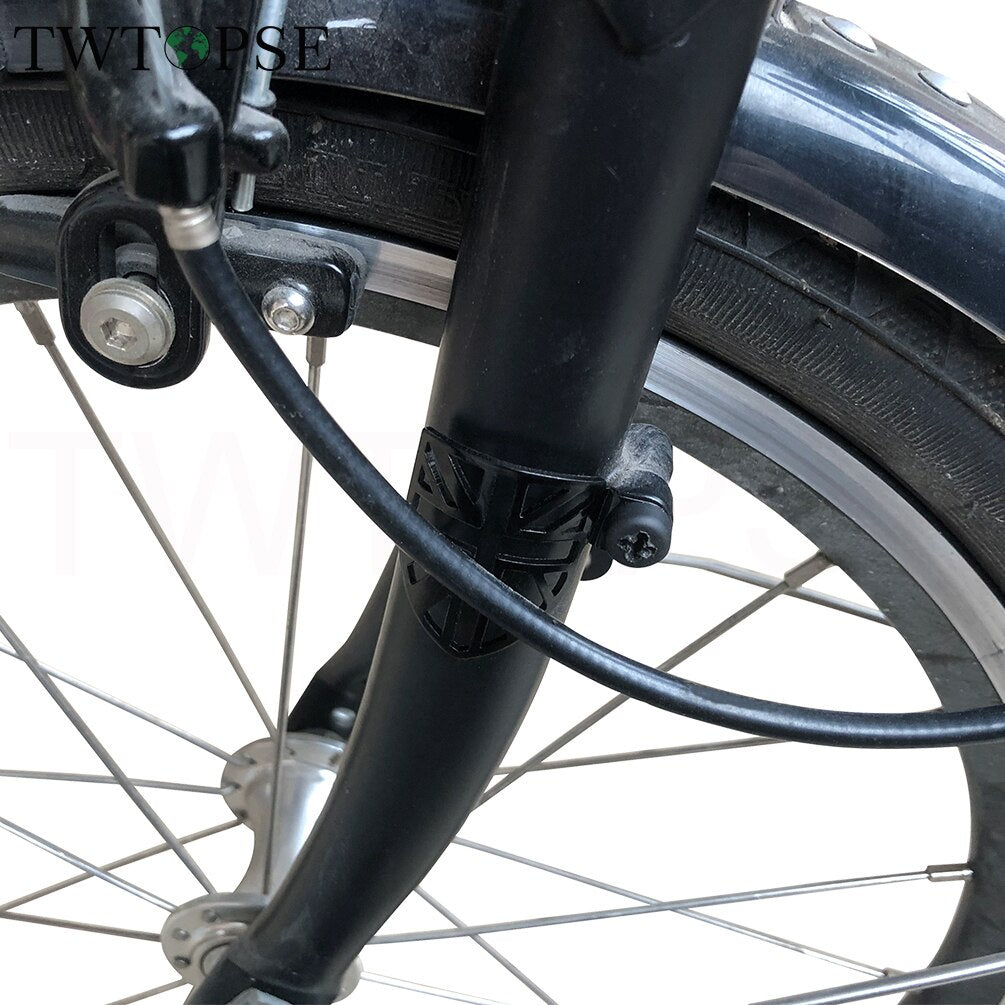 TWTOPSE Bicycle Brake Shift Cable Baffle Plate For Brompton Folding Bike 3SIXTY Alloy Protection Front Fork Protector