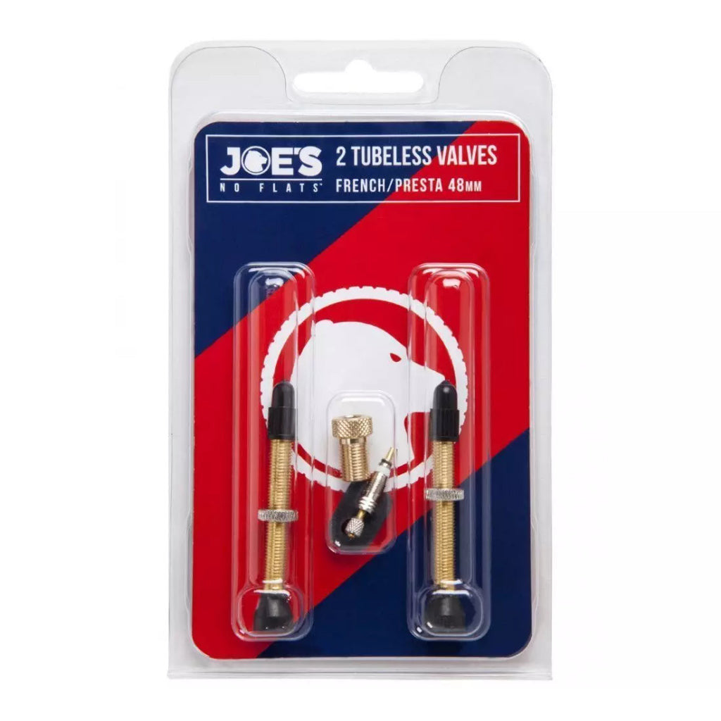 [1 Pair] JOE'S NO FLATS -  2 Tubeless French/Presta valves 48mm for MTB Road Bike Bicycle Tubeless Tires