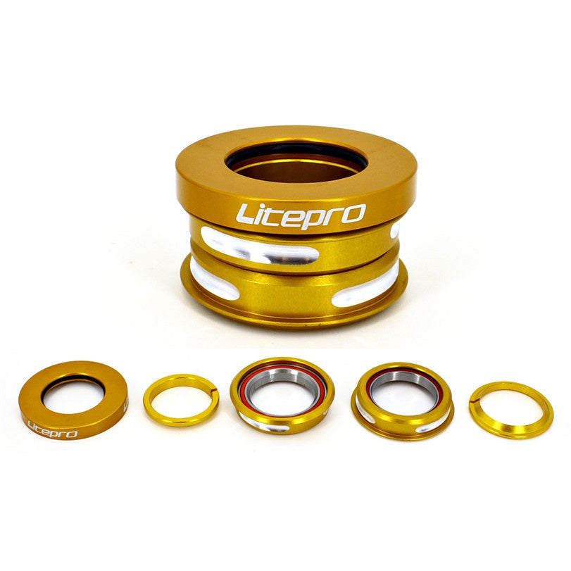 Litepro Folding Bike Headset 44mm Built-in Bicycle Headset Aluminum Alloy Sealed Bearing Head Set SP8 SP18 412 Stem