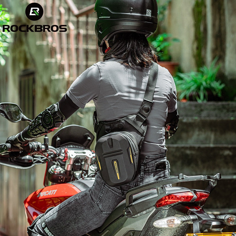 ROCKBROS Hard Shell Drop Leg Bag Motorcycle Waist Pack Magnetic Motorcycle Tank Bag Thigh Bags for Men Women