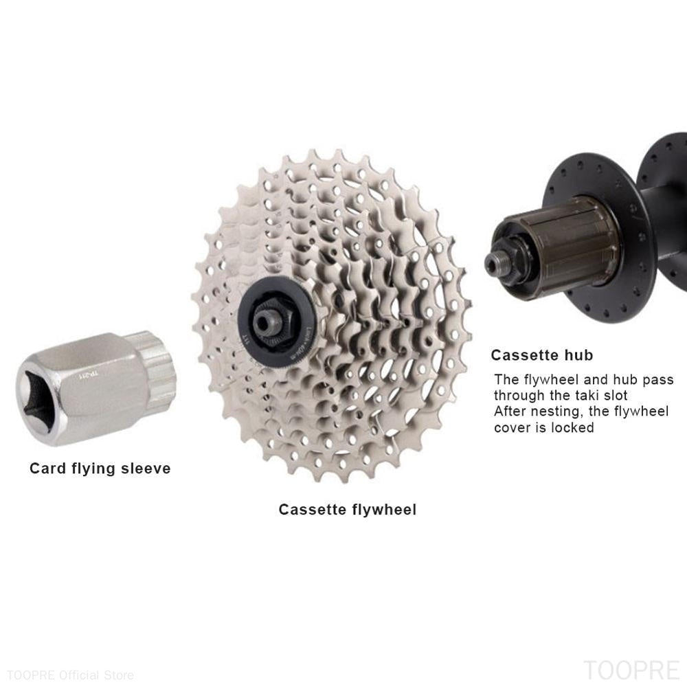 TOOPRE Bicycle Disassembly Sleeve MTB Bicycle Cassette Flywheel Freewheel Lockring Remover Repairs Tool