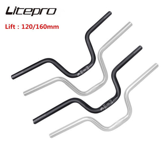 Litepro Folding Bike 25.4x580mm U-shaped Swallow Handlebar Lift 120 160mm Aluminum Alloy For Brompton Bend Handle Bar