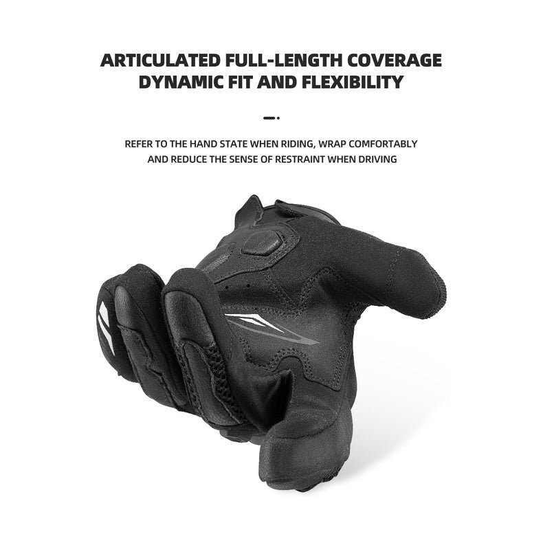 Rockbros Motorcycle Gloves Full-finger Riding Breathable Anti-fall Bicycle Locomotive Shock Absorption Gloves Men Women