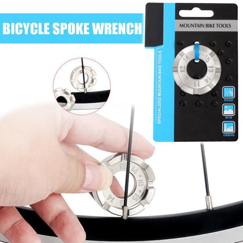 TOOPRE Bicycle 1 PCS Spoke Wrench MTB Bike Road Knitting Ring Adjustment Tool 8-Port Wire Wrench Steel Ring Repair