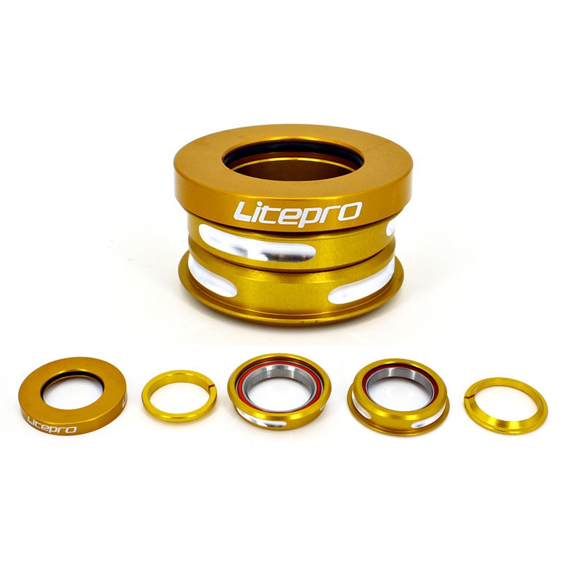 Litepro Folding Bike Headset 44mm Built-in Bicycle Headset Aluminum Alloy Sealed Bearing Head Set SP8 SP18 412 Stem
